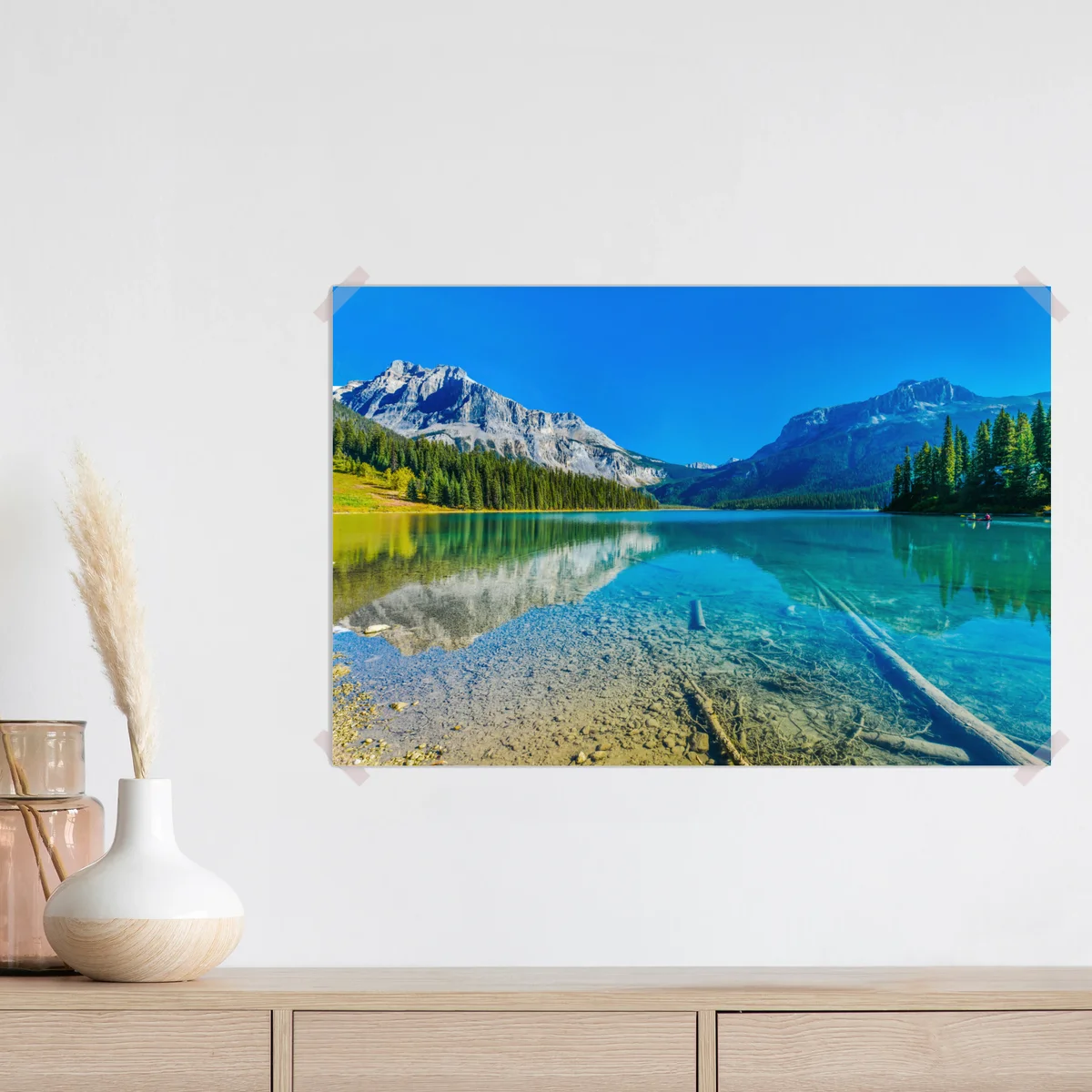 Poster türkises alpensee mit bergreflexionen Poster türkises alpensee mit bergreflexionen