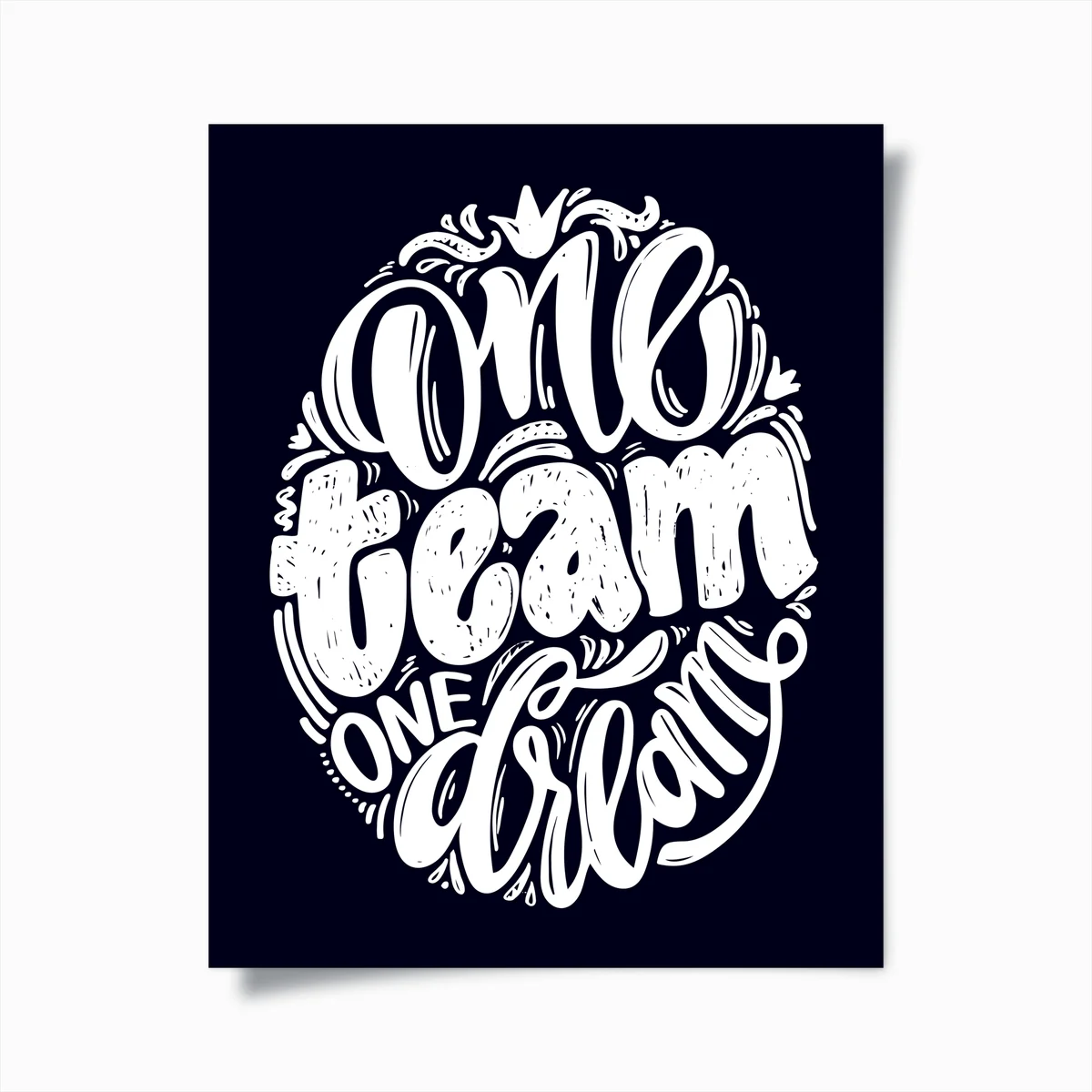 Poster one team one dream handlettering grafik • Poster bei Wallnifity® Poster one team one dream handlettering grafik • Poster bei Wallnifity®