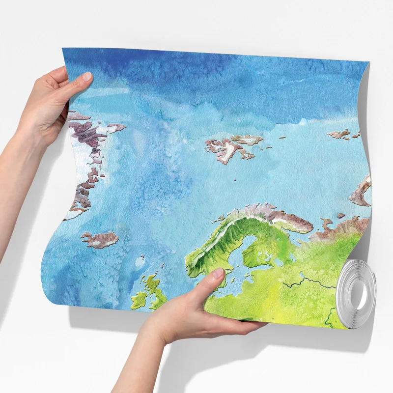 Fototapete aquarell-physische weltkarte Fototapete aquarell-physische weltkarte