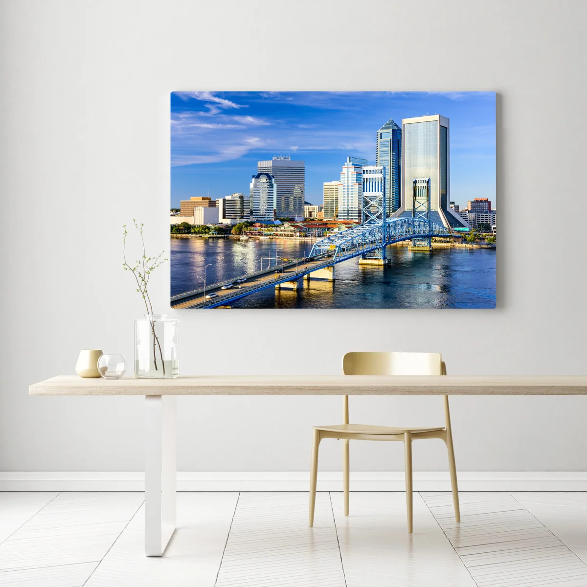 Leinwandbild Jacksonville skyline mit blauem brücke Leinwandbild Jacksonville skyline mit blauem brücke