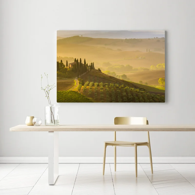 Leinwandbild nebliger morgen über Val d'Orcia Leinwandbild nebliger morgen über Val d'Orcia