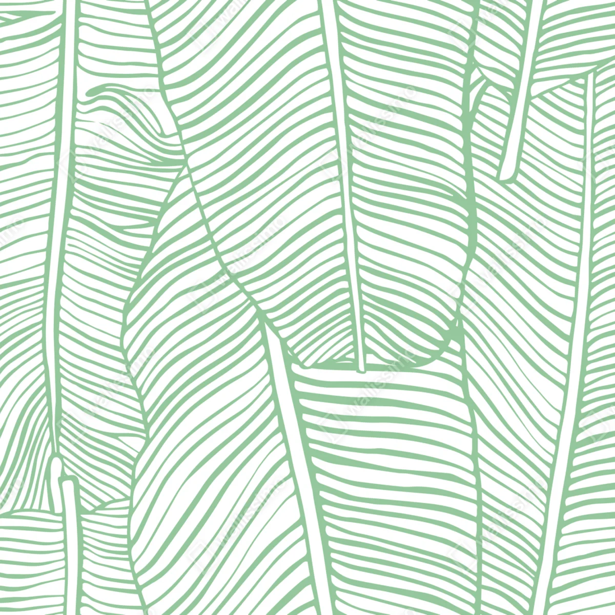 Repositionierbarer Aufkleber mintfarbenes bananenblattmuster Repositionierbarer Aufkleber mintfarbenes bananenblattmuster