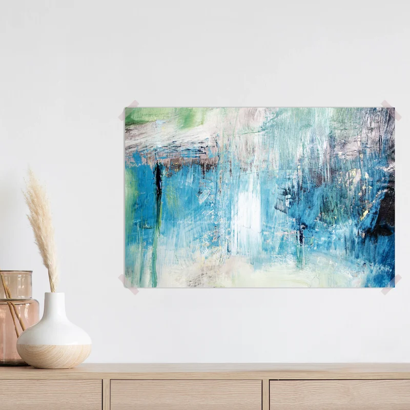 Poster türkis abstrakte ölstruktur Poster türkis abstrakte ölstruktur