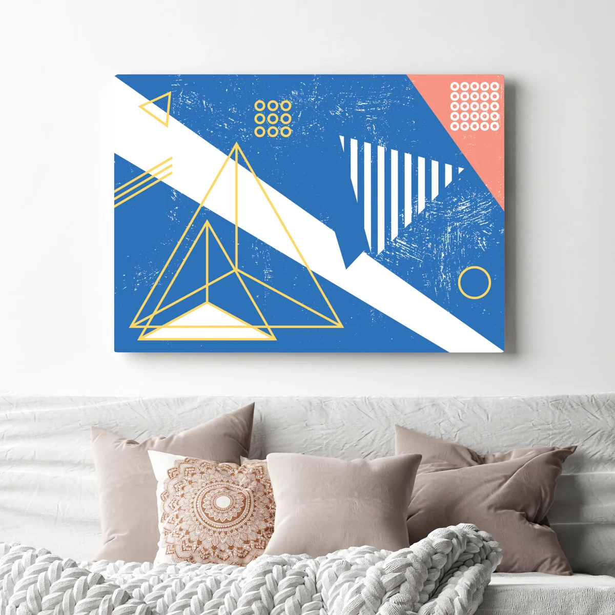 Leinwandbild geometrische abstraktion in blau Leinwandbild geometrische abstraktion in blau