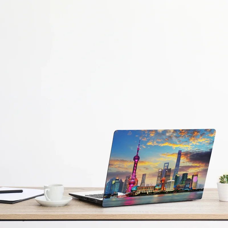 Laptop-Aufkleber Shanghai skyline bei sonnenuntergang Laptop-Aufkleber Shanghai skyline bei sonnenuntergang