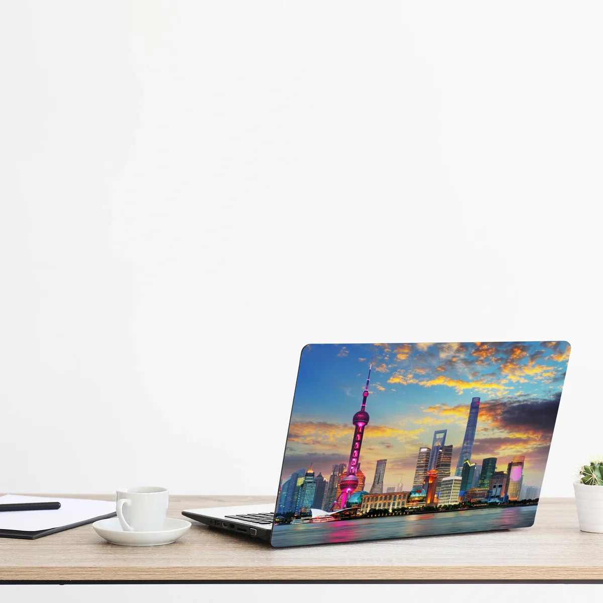 Laptop-Aufkleber Shanghai skyline bei sonnenuntergang Laptop-Aufkleber Shanghai skyline bei sonnenuntergang