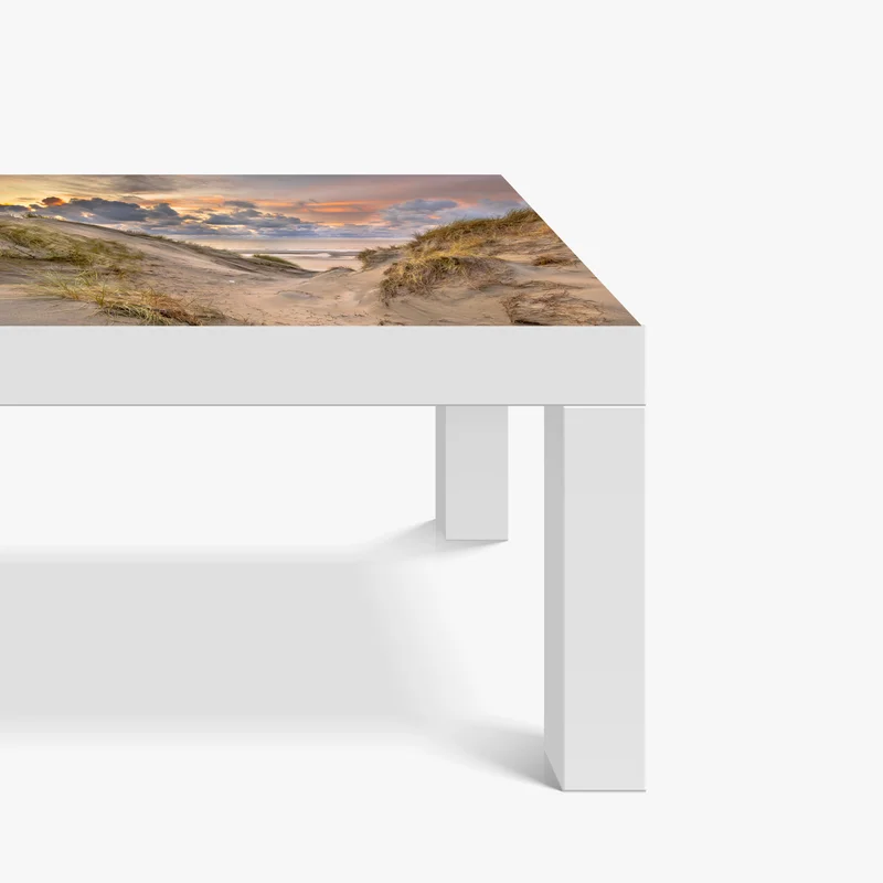 Tischaufkleber und Schreibtischaufkleber sonnenuntergang über den dünen