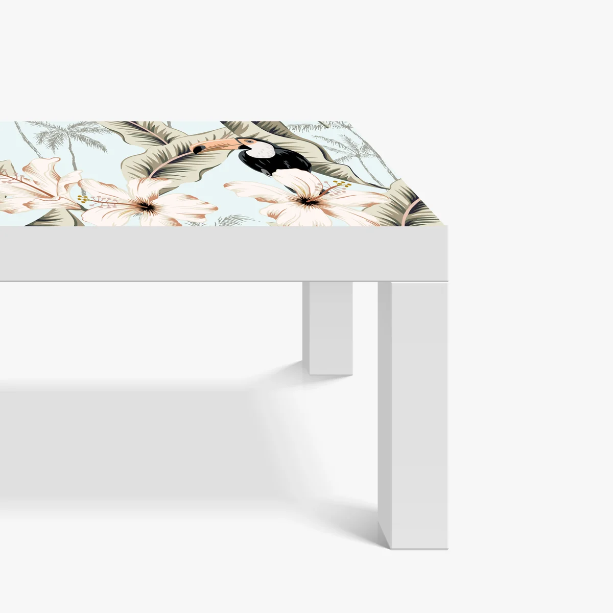 Tischaufkleber und Schreibtischaufkleber tropisches tukan- und hibiskusmotiv Tischaufkleber und Schreibtischaufkleber tropisches tukan- und hibiskusmotiv
