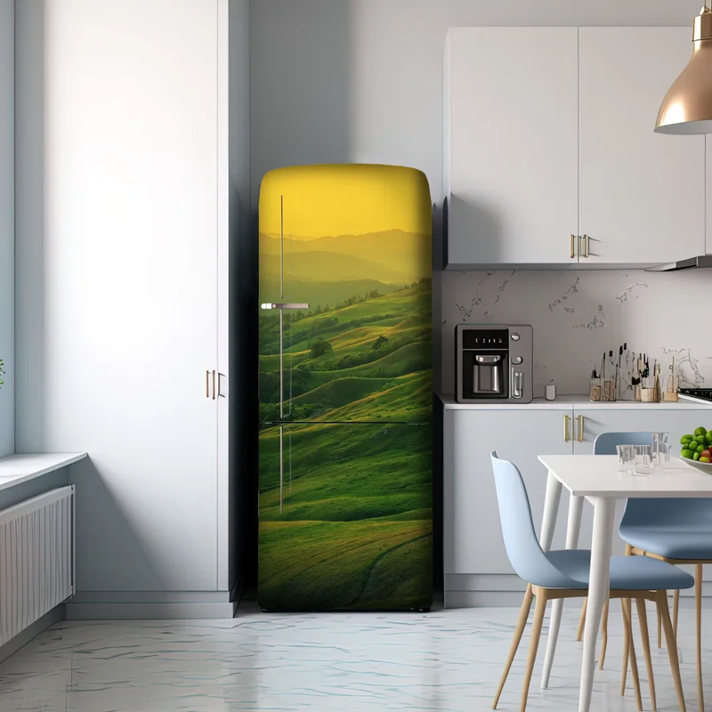 Kühlschrankaufkleber hügel von Nordkalifornien bei sonnenuntergang