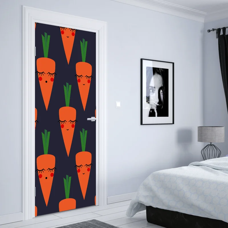 Türaufkleber niedliches karottenmuster für kinder