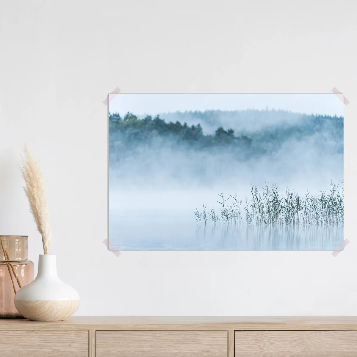 Poster Nebliger See mit Schilf, Schweden • Poster bei Wallnifity® Poster Nebliger See mit Schilf, Schweden • Poster bei Wallnifity®