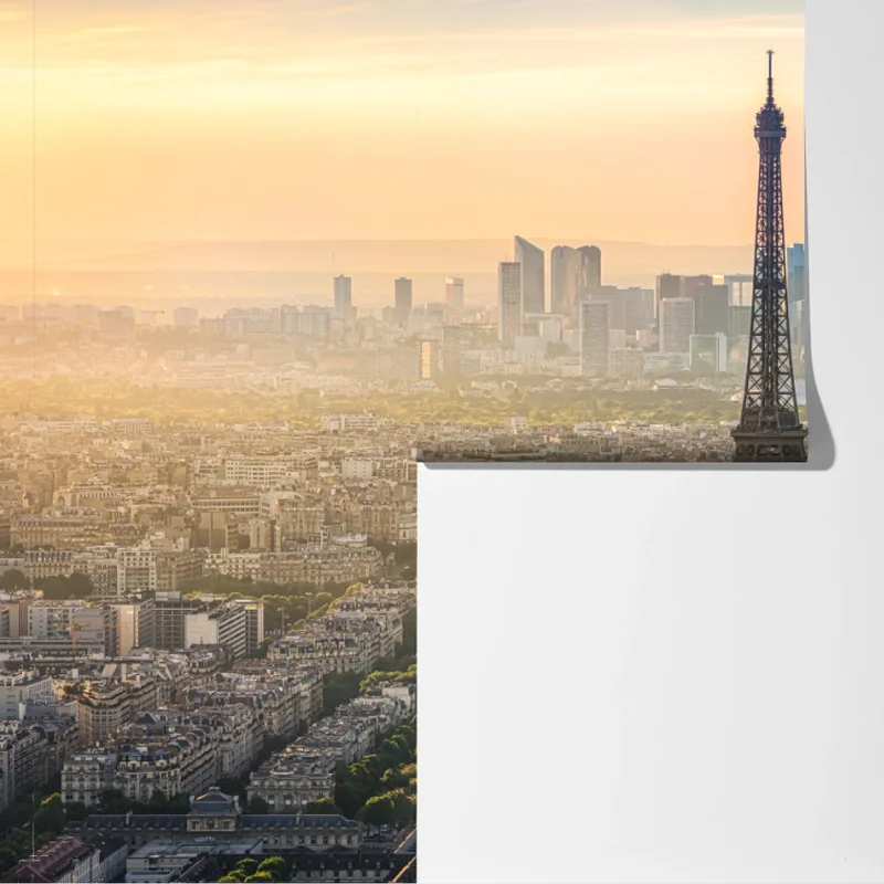 Fototapete Paris stadtbild bei sonnenuntergang mit dem Eiffelturm Fototapete Paris stadtbild bei sonnenuntergang mit dem Eiffelturm