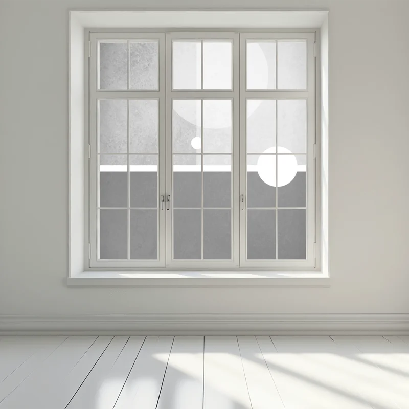 Fensteraufkleber minimalistische geometrische komposition