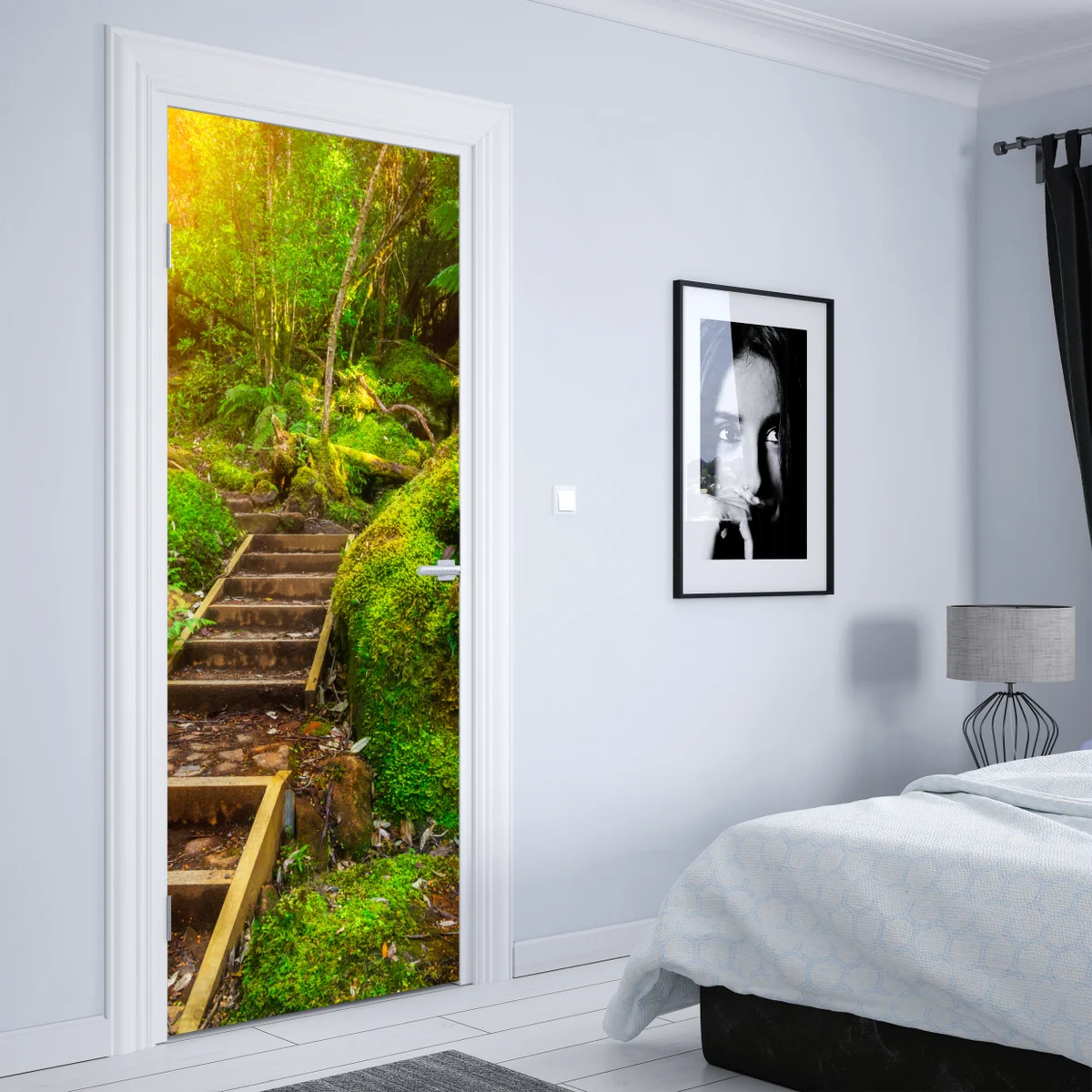 Türaufkleber moosiger regenwaldpfad auf der Tasman-Halbinsel Türaufkleber moosiger regenwaldpfad auf der Tasman-Halbinsel