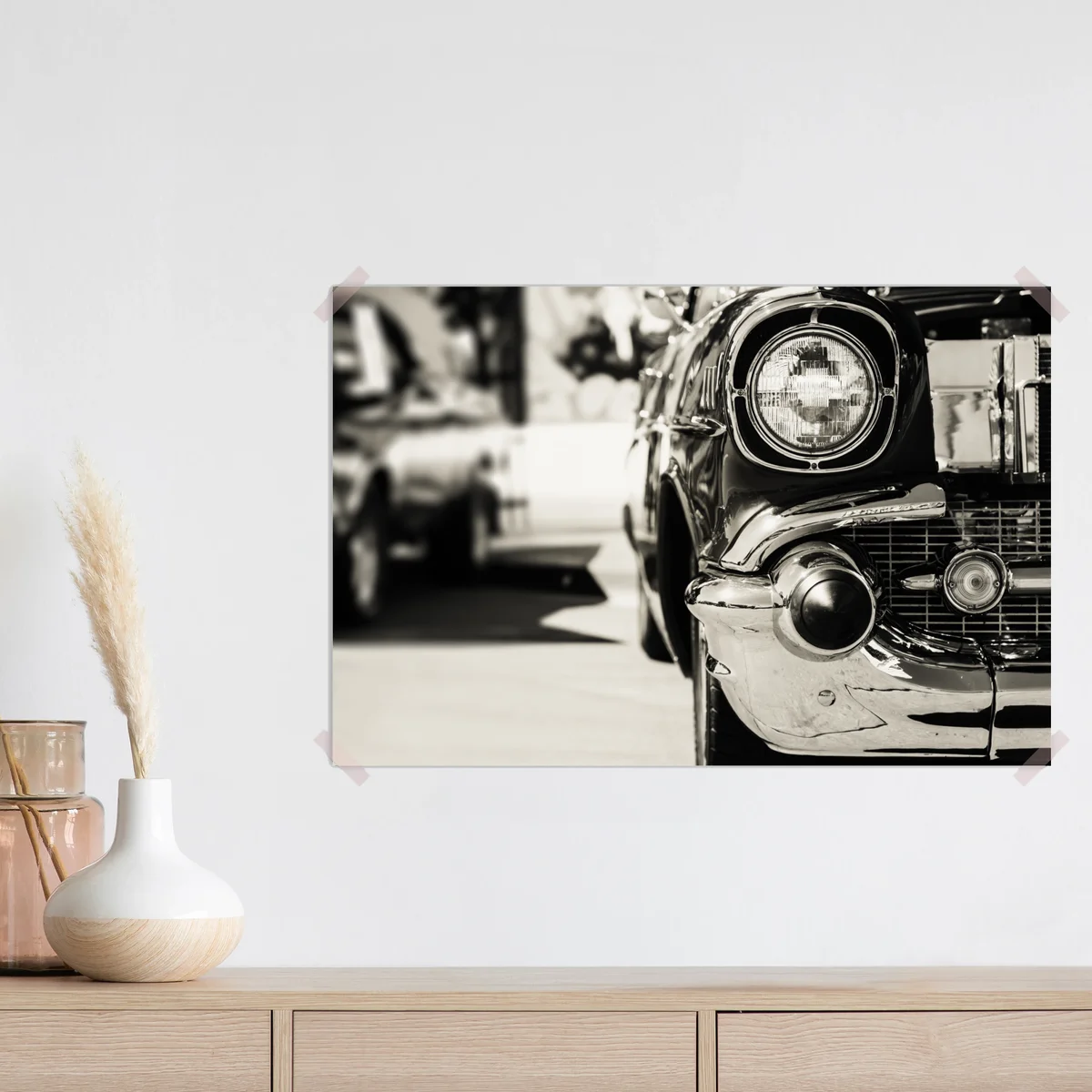 Poster vintage chrom klassisches auto nahaufnahme Poster vintage chrom klassisches auto nahaufnahme