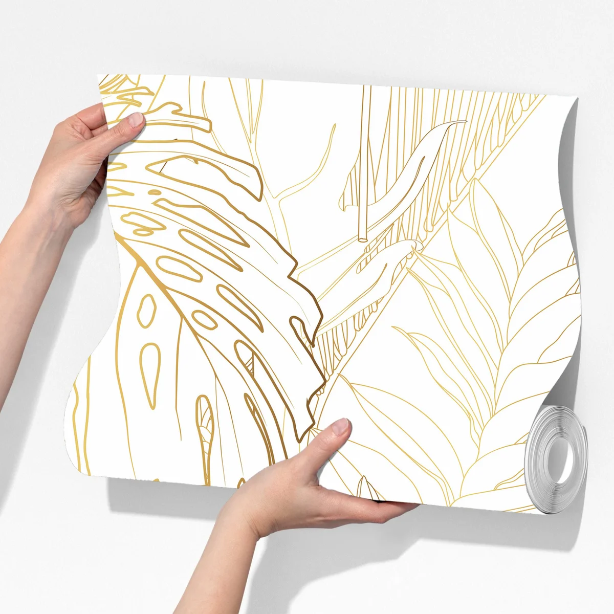 Fototapete goldenes tropisches blattmuster Fototapete goldenes tropisches blattmuster