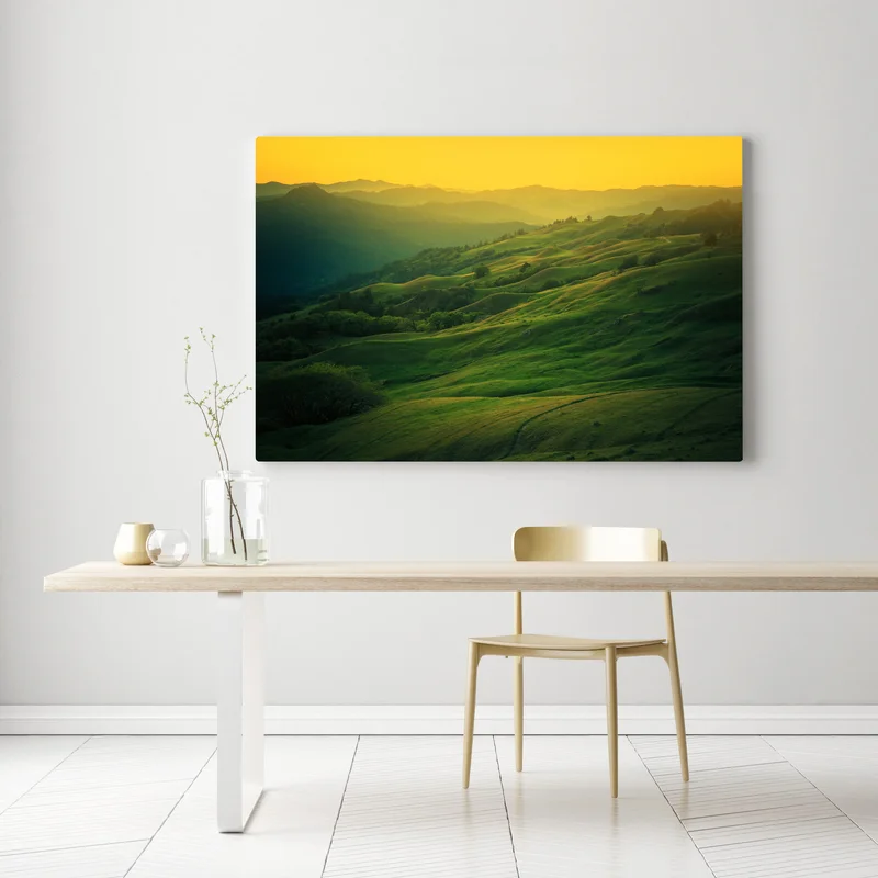 Leinwandbild hügel von Nordkalifornien bei sonnenuntergang Leinwandbild hügel von Nordkalifornien bei sonnenuntergang