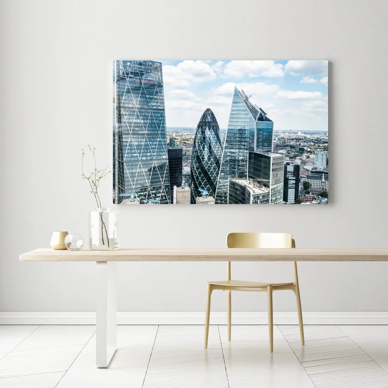 Leinwandbild moderne London skyline mit gläsernen wolkenkratzern Leinwandbild moderne London skyline mit gläsernen wolkenkratzern