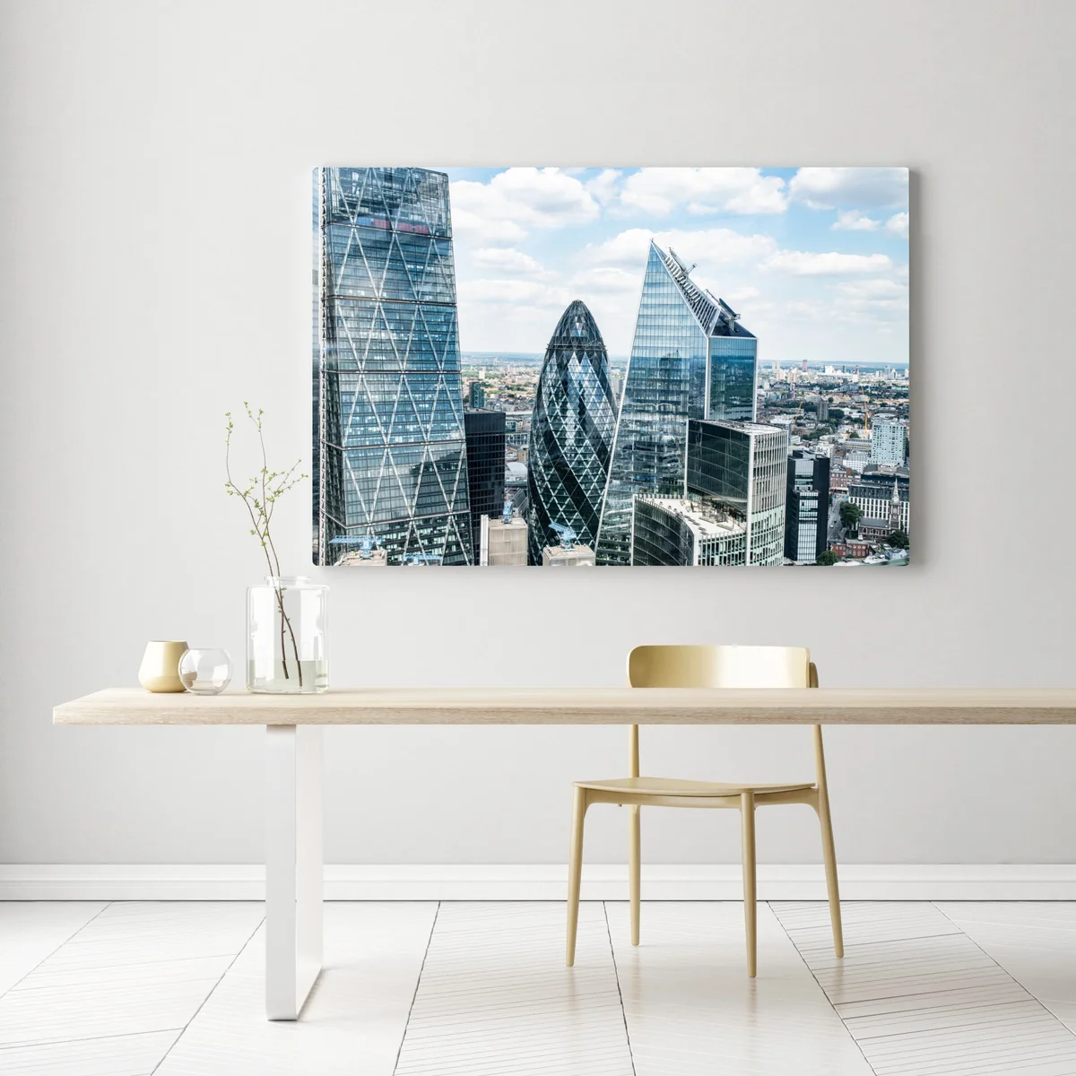 Leinwandbild moderne London skyline mit gläsernen wolkenkratzern Leinwandbild moderne London skyline mit gläsernen wolkenkratzern
