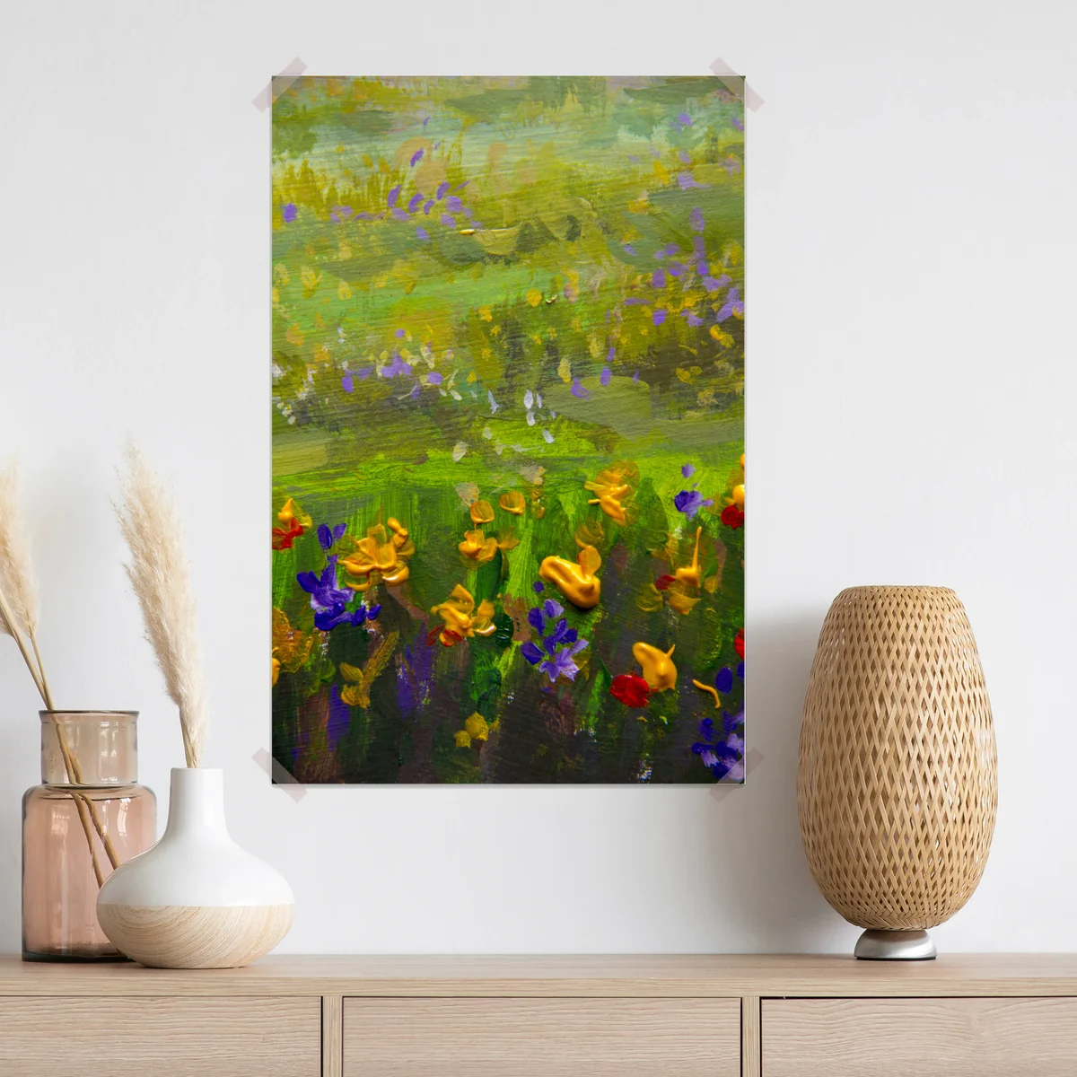 Poster lebendige wiese ölmalerei nahaufnahme Poster lebendige wiese ölmalerei nahaufnahme