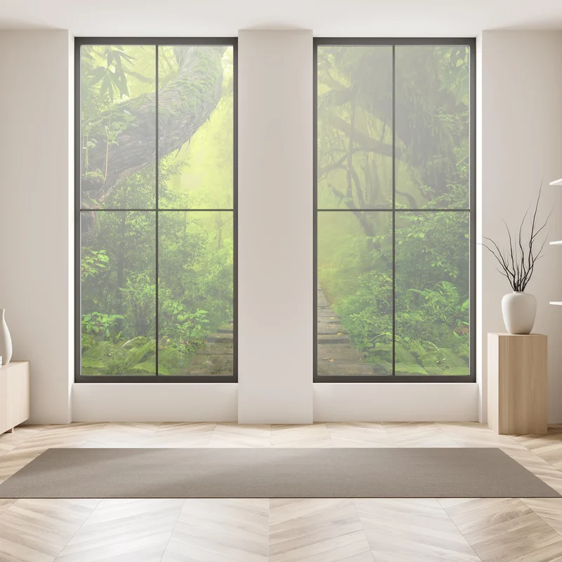 Fensteraufkleber mystischer grüner waldpfad