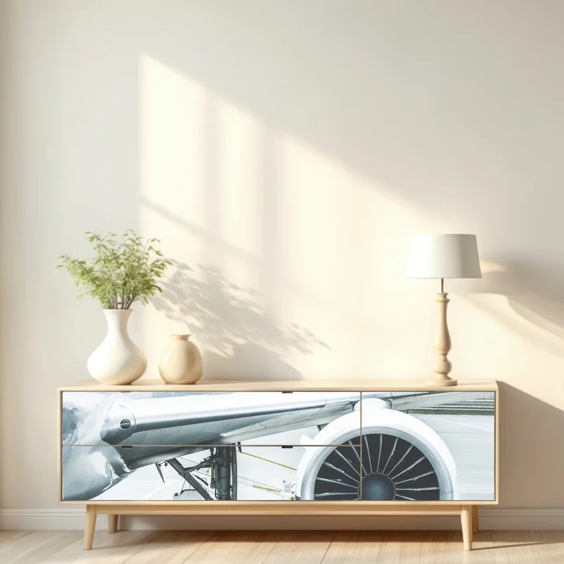 Repositionierbarer Aufkleber nahaufnahme triebwerk am terminal Repositionierbarer Aufkleber nahaufnahme triebwerk am terminal