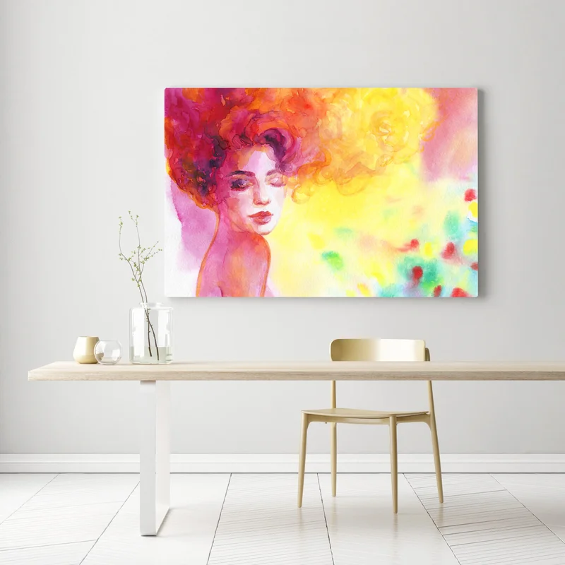 Leinwandbild leuchtendes aquarellporträt einer frau Leinwandbild leuchtendes aquarellporträt einer frau