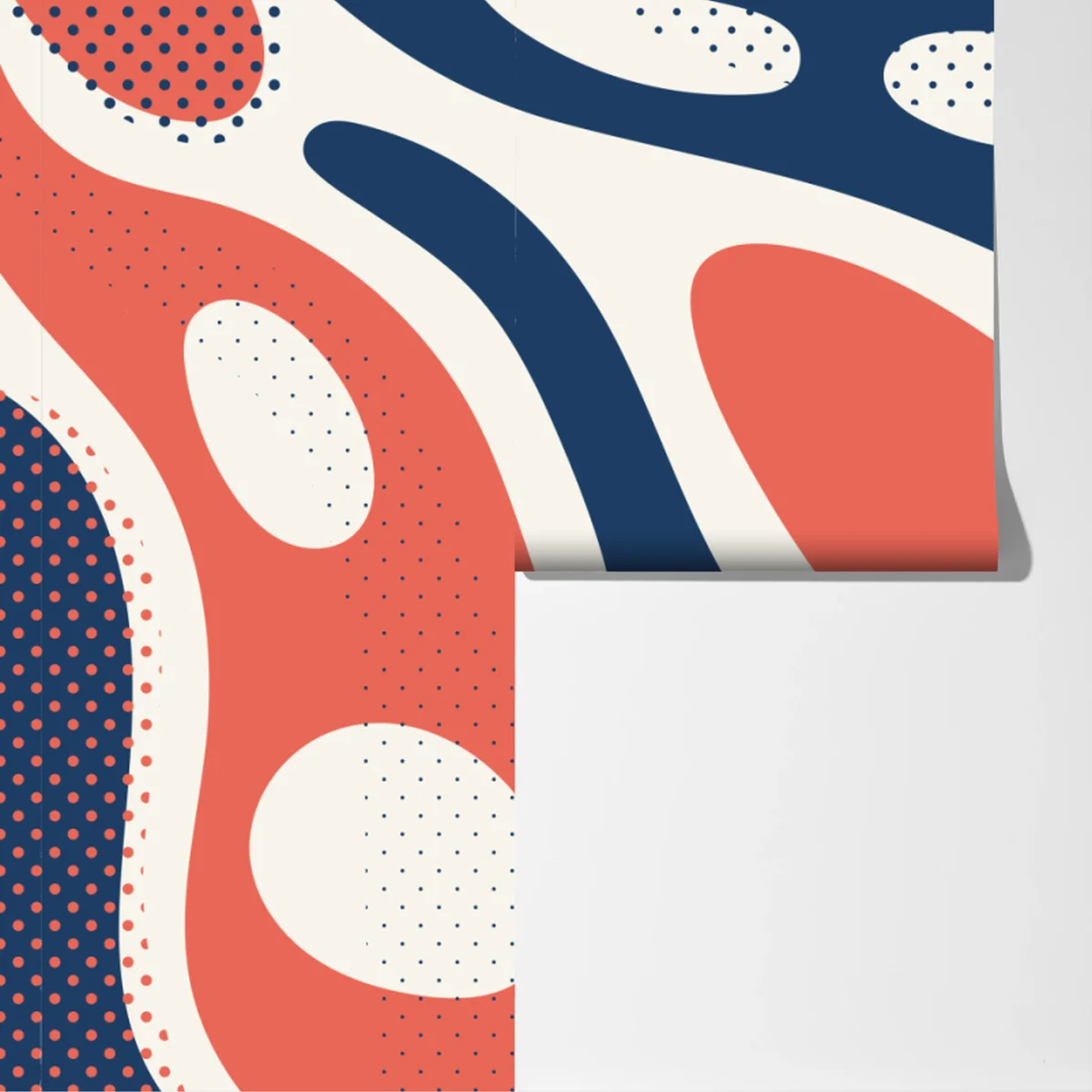 Fototapete retro korallenrot und marineblau abstraktes muster Fototapete retro korallenrot und marineblau abstraktes muster