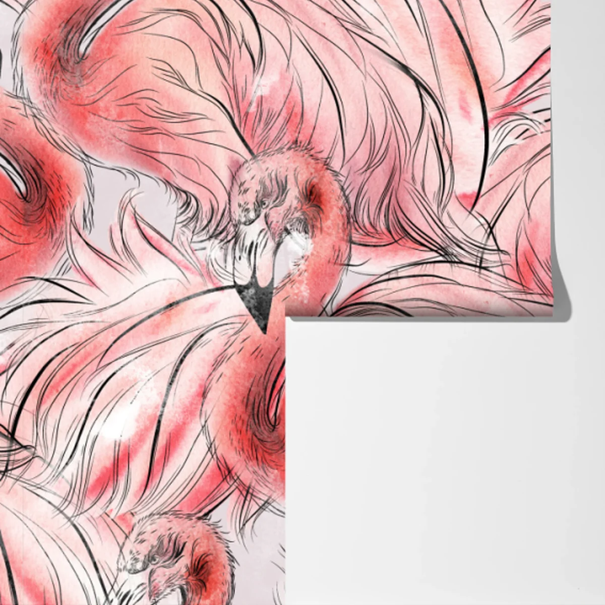 Fototapete aquarell flamingo nahtloses muster Fototapete aquarell flamingo nahtloses muster