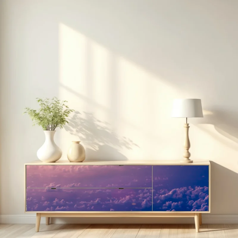 Repositionierbarer Aufkleber flugzeug über den wolken bei sonnenaufgang Repositionierbarer Aufkleber flugzeug über den wolken bei sonnenaufgang