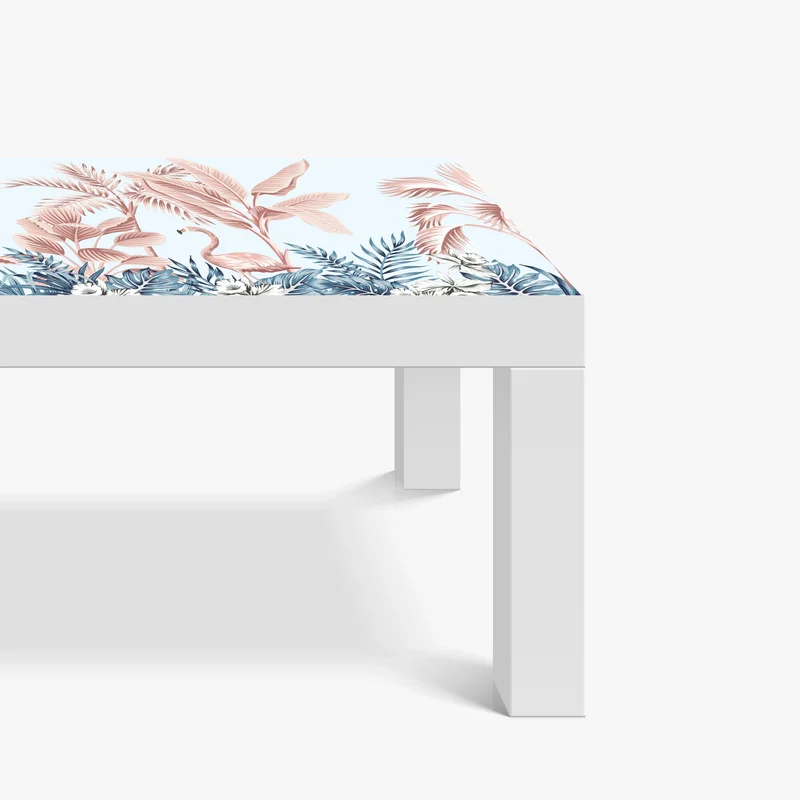 Tischaufkleber und Schreibtischaufkleber pastell tropischer flamingo garten