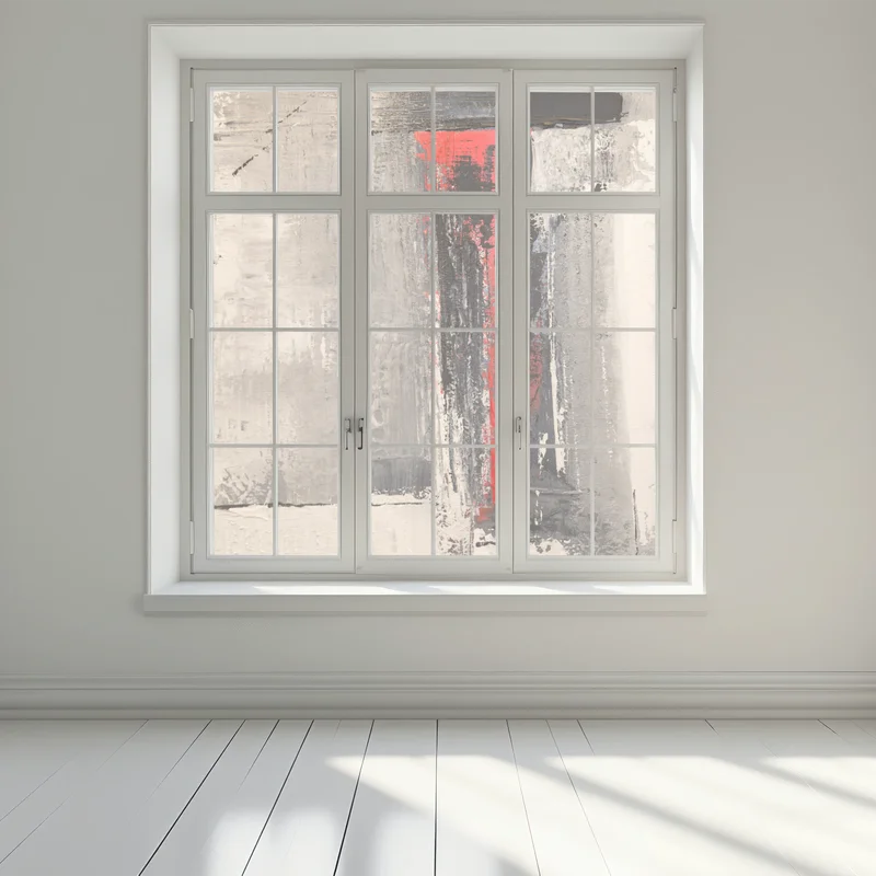 Naklejka na okno teksturalna abstrakcja z czerwonym akcentem