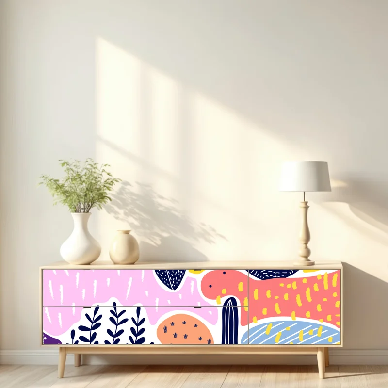 Repositionierbarer Aufkleber verspieltes abstraktes botanikmuster Repositionierbarer Aufkleber verspieltes abstraktes botanikmuster