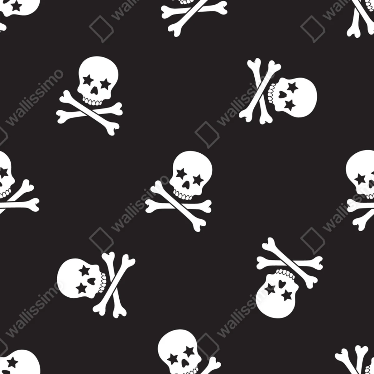 Repositionierbarer Aufkleber schädel und gekreuzte knochen nahtloses muster Repositionierbarer Aufkleber schädel und gekreuzte knochen nahtloses muster