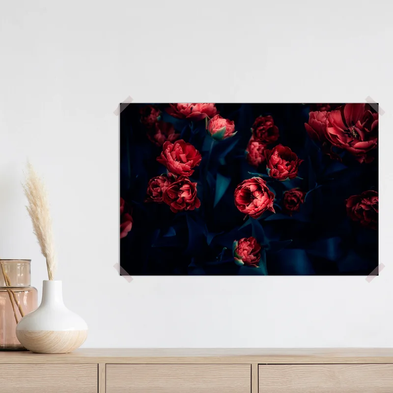 Poster dunkler roter tulpenstrauß Poster dunkler roter tulpenstrauß