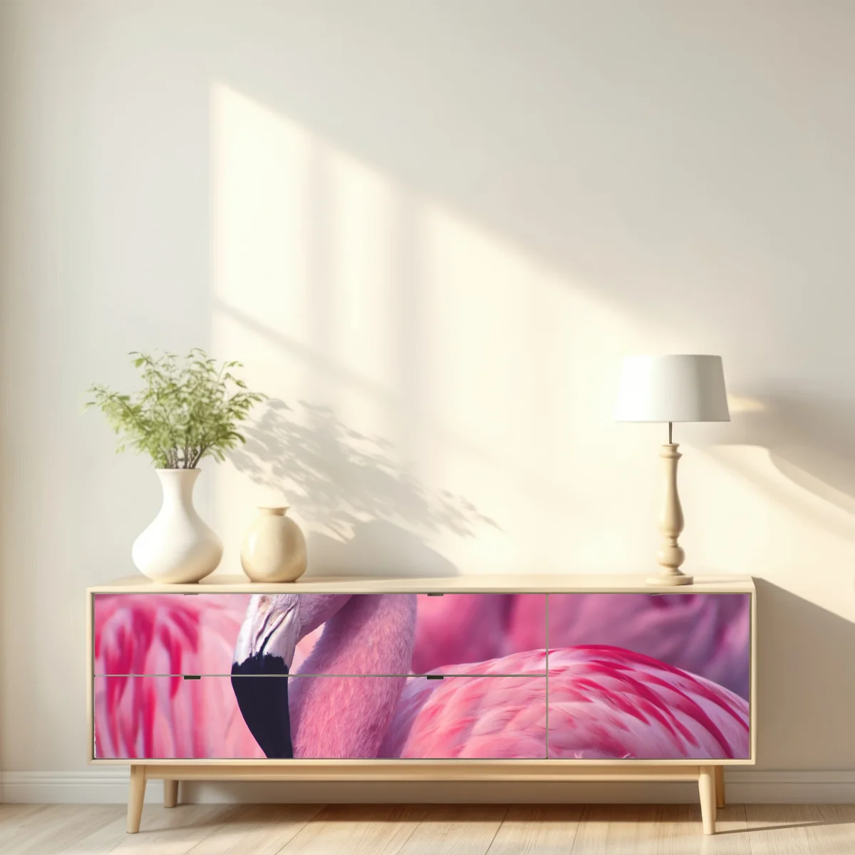 Repositionierbarer Aufkleber rosa flamingo-porträt Repositionierbarer Aufkleber rosa flamingo-porträt