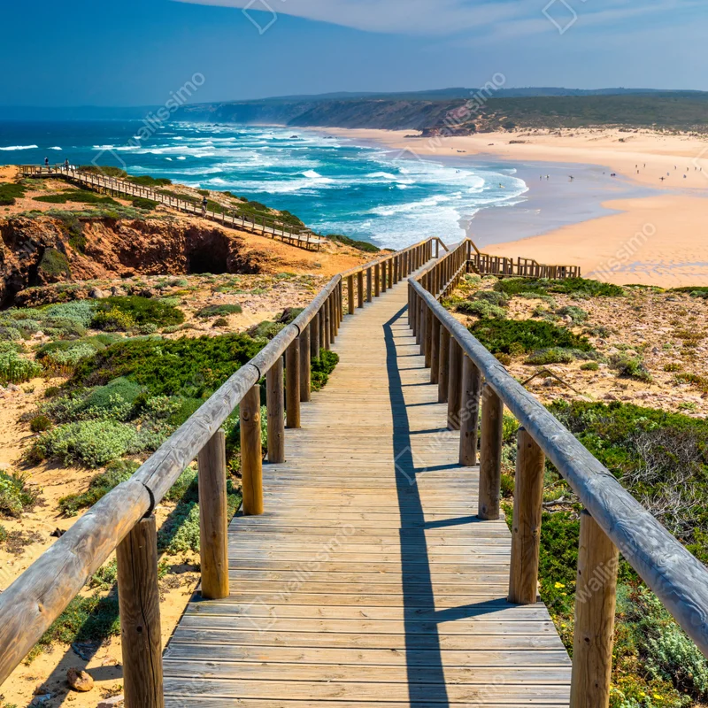 Fensteraufkleber holzsteg zur Praia da Bordeira Fensteraufkleber holzsteg zur Praia da Bordeira