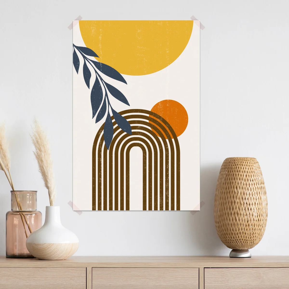 Poster boho abstrakter sonnen- und bogenprint • Poster bei Wallnifity® Poster boho abstrakter sonnen- und bogenprint • Poster bei Wallnifity®