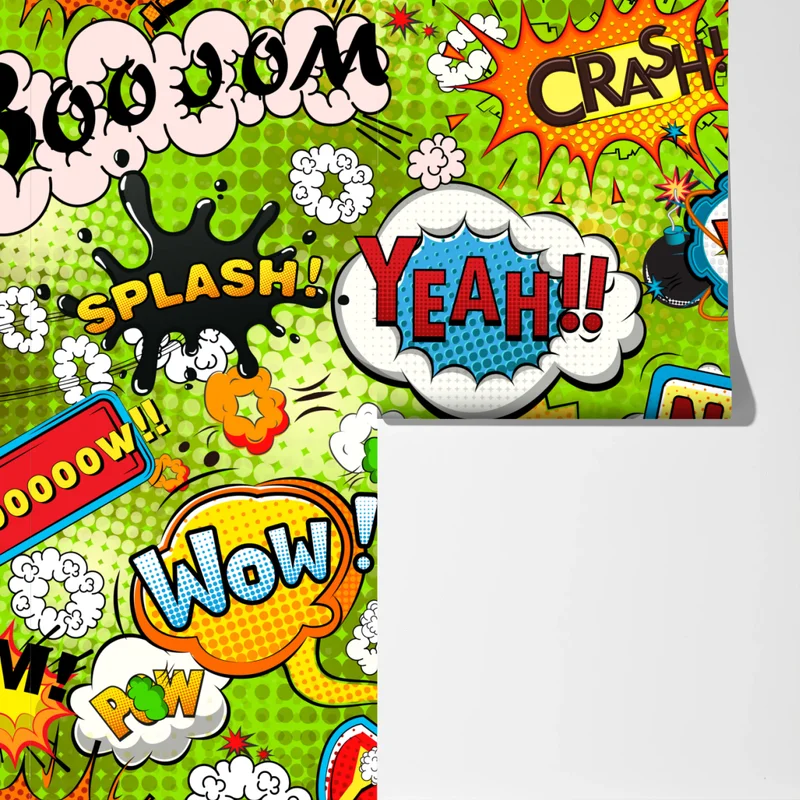 Fototapete lebhafte pop-art-comic-collage Fototapete lebhafte pop-art-comic-collage