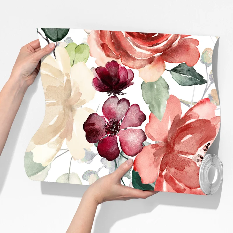 Fototapete zartes aquarell rosenmuster Fototapete zartes aquarell rosenmuster