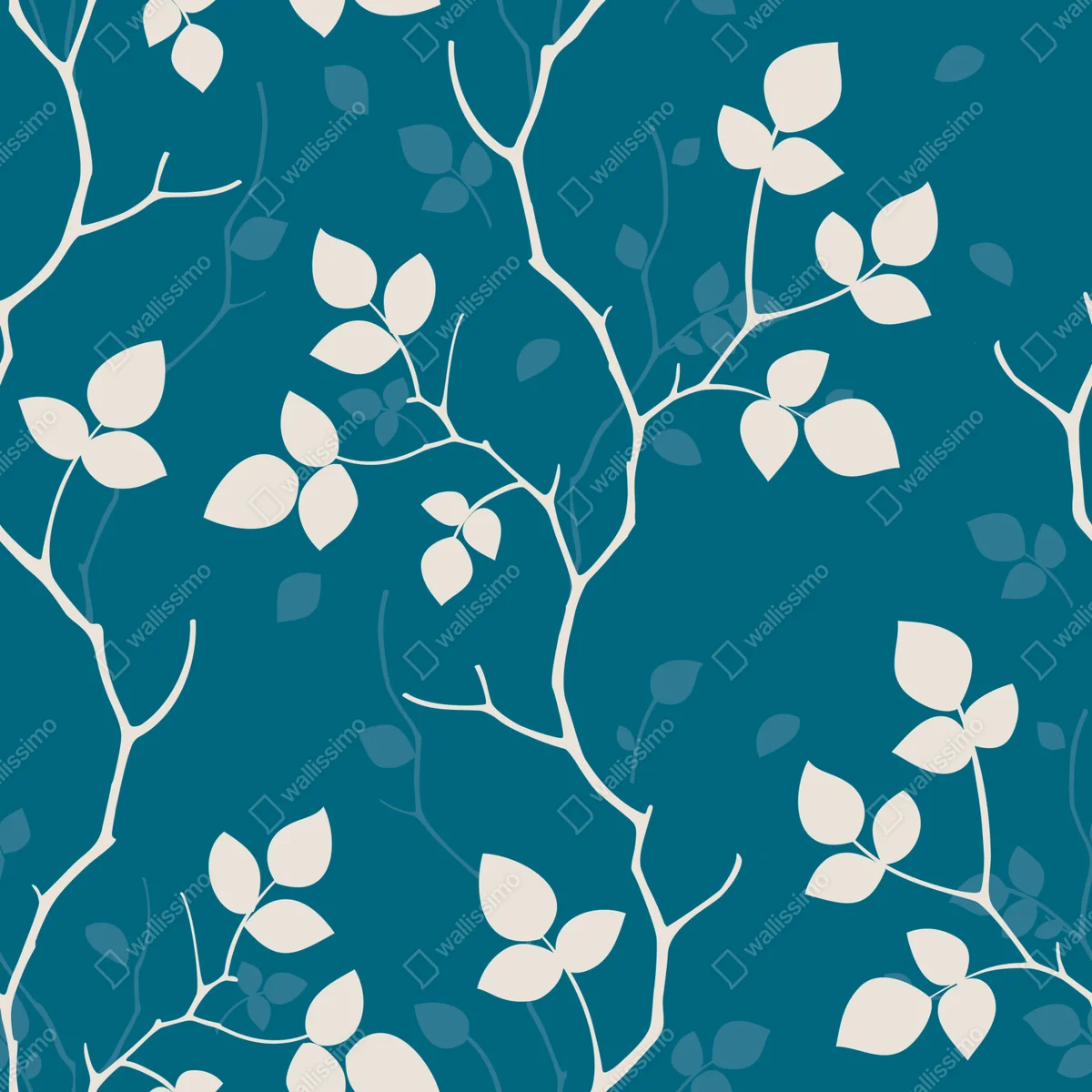 Tischaufkleber und Schreibtischaufkleber türkises botanisches blattmuster Tischaufkleber und Schreibtischaufkleber türkises botanisches blattmuster