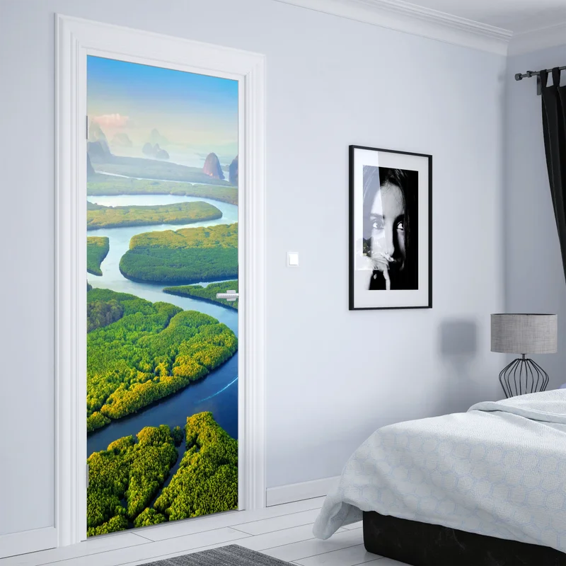 Türaufkleber sonnenaufgang über der Phang Nga Bucht Türaufkleber sonnenaufgang über der Phang Nga Bucht