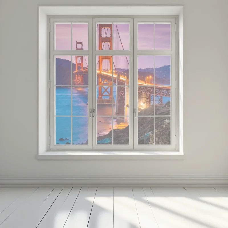 Fensteraufkleber golden gate bridge bei dämmerung, San Francisco