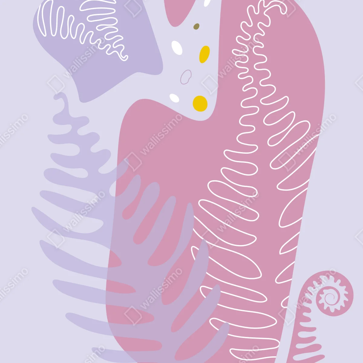 Leinwandbild zarte pastell-botanische abstraktion Leinwandbild zarte pastell-botanische abstraktion