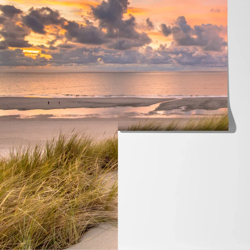 Fototapete sonnenuntergang über dünen in Zeeland Fototapete sonnenuntergang über dünen in Zeeland