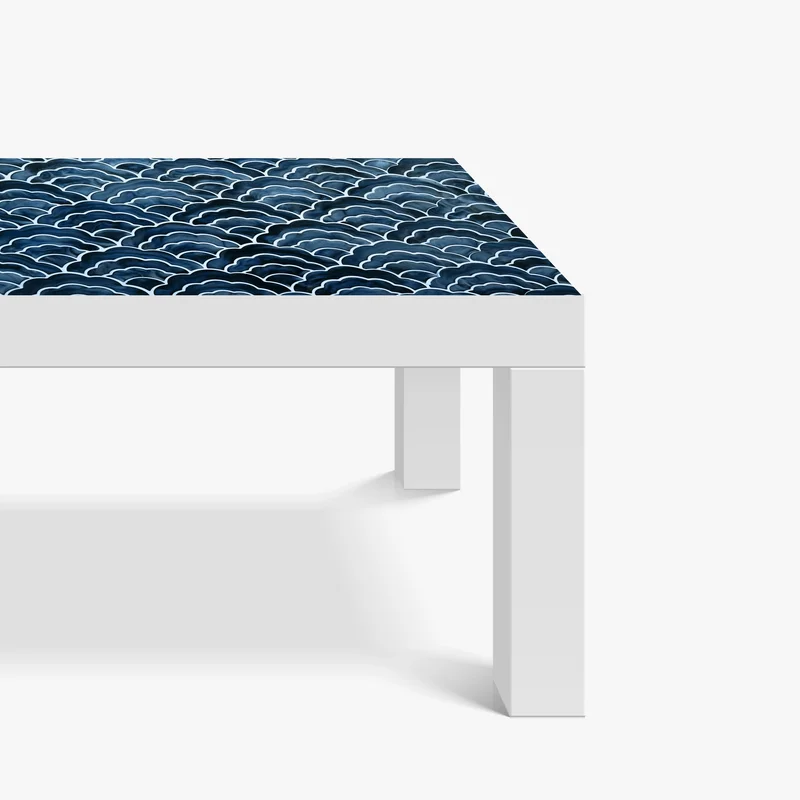 Tischaufkleber und Schreibtischaufkleber japanisches blaues seigaiha-wellenmuster