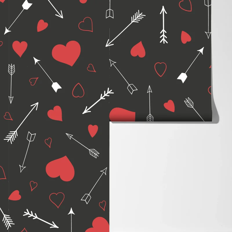 Fototapeta wzór czerwonych serc i strzał Fototapeta wzór czerwonych serc i strzał