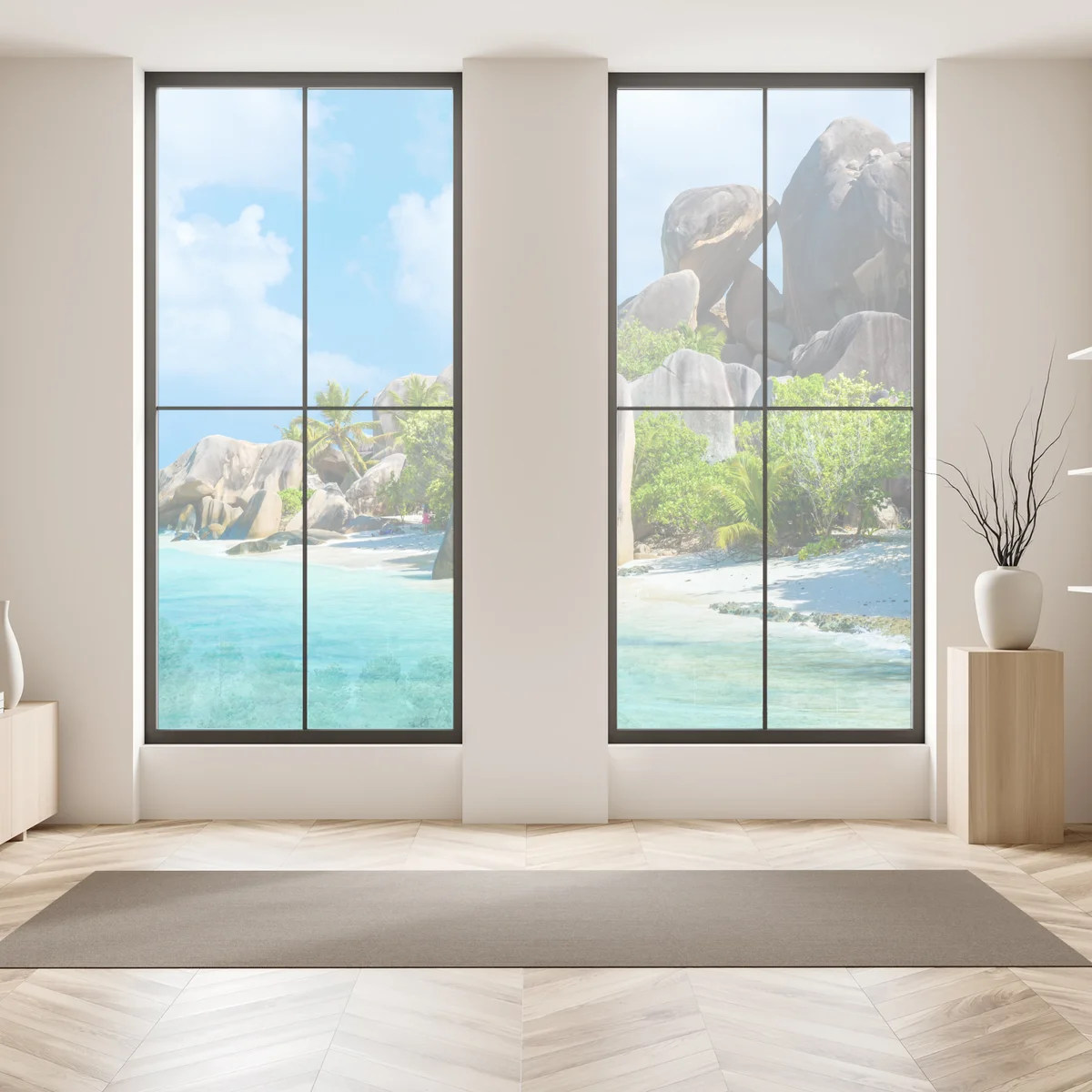 Fensteraufkleber strand Anse Source d'Argent, La Digue Fensteraufkleber strand Anse Source d'Argent, La Digue