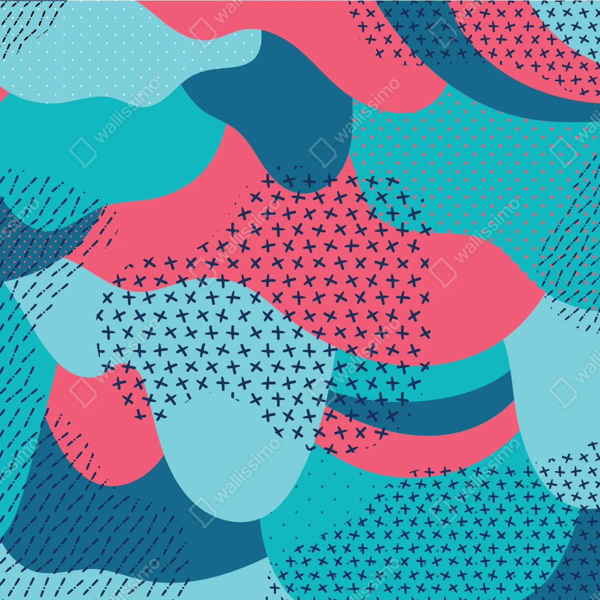 Poster verspieltes türkisfarbenes abstraktes muster Poster verspieltes türkisfarbenes abstraktes muster