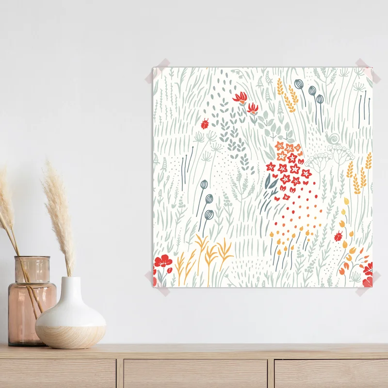 Poster zarte wiese mit wildblumen • Poster bei Wallnifity® Poster zarte wiese mit wildblumen • Poster bei Wallnifity®